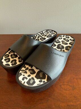 Lemon Jelly Enyd Platform Slides Black Women's EU 40 9.5/10